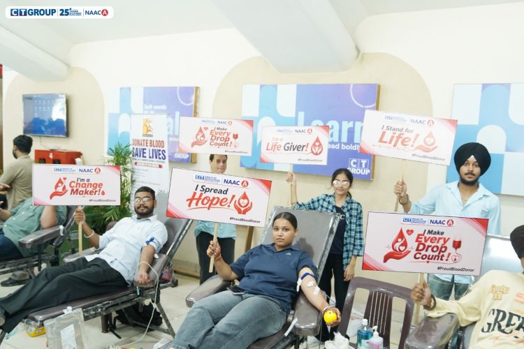 CT Group Organises Blood Donation Camps at Shahpur and Maqsudan Campuses; Collects 350+ Units
